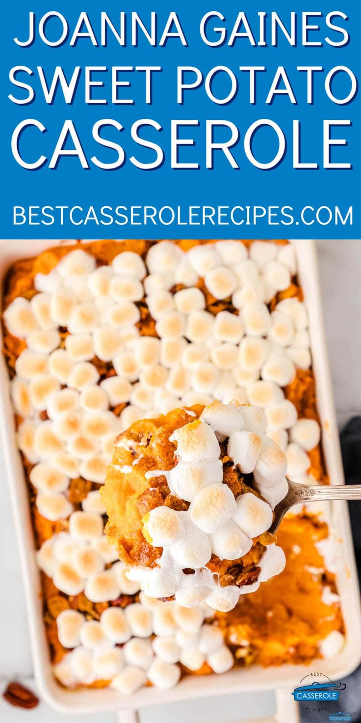 this sweet potato casserole is loaded with marshmallows