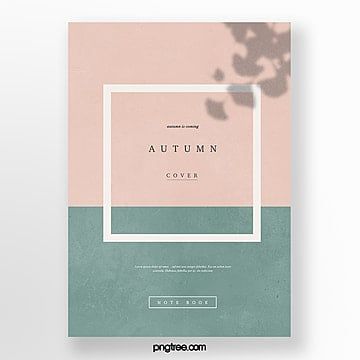 an autumn cover with a square frame on the front and bottom, in pastel colors