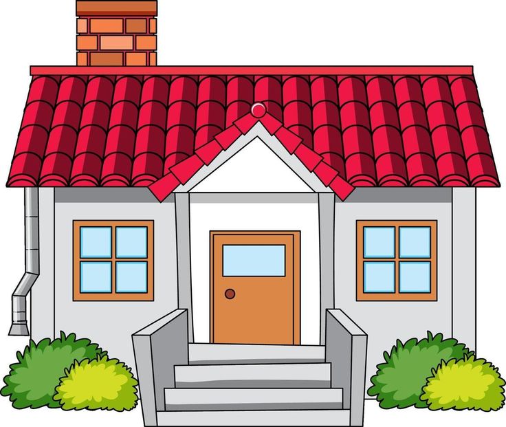 House Clipart Cute, Home Cartoon Houses, Animated House, Picture Of A House, House Animation, Cartoon Houses, Houses Clipart, Home Clipart, House Drawing For Kids