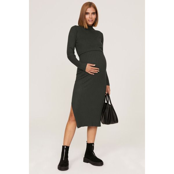 Grey knit (72% Viscose, 28% Nylon). Sweater sheath. Long sleeves. Crewneck. Pull on. 45" from shoulder to hemline. Imported. Rent The Runway, Closet Designs, Versatile Dresses, Maternity Dress, Maternity Wear, Gray Dress, Maternity Dresses, Dresses For Work, Long Sleeves