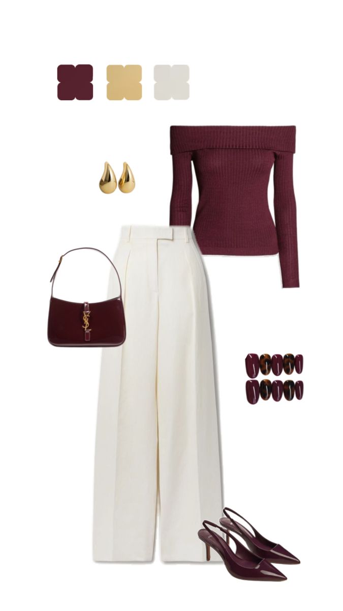 #burgundy #outfit #ootd #red #autumn #winter #outfits #pants #ysl #heels #trending Winter Outfits Pants, Burgundy Heels Outfit, Winter Old Money, Ootd Red, Autumn Winter Outfits, Mango Pants, Red Autumn, Burgundy Outfit, Burgundy Heels