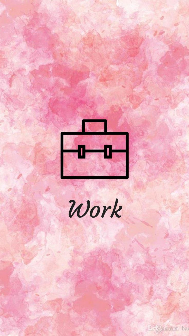 a pink background with the words work and a black box on it's side