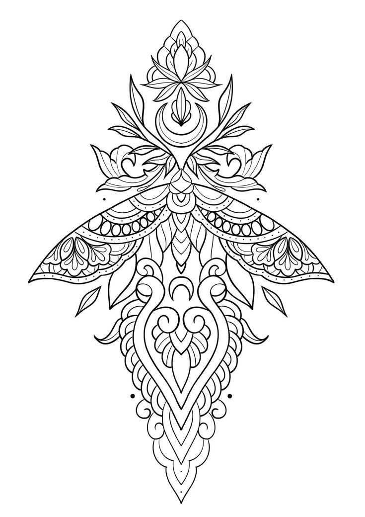 a black and white drawing of an intricate design