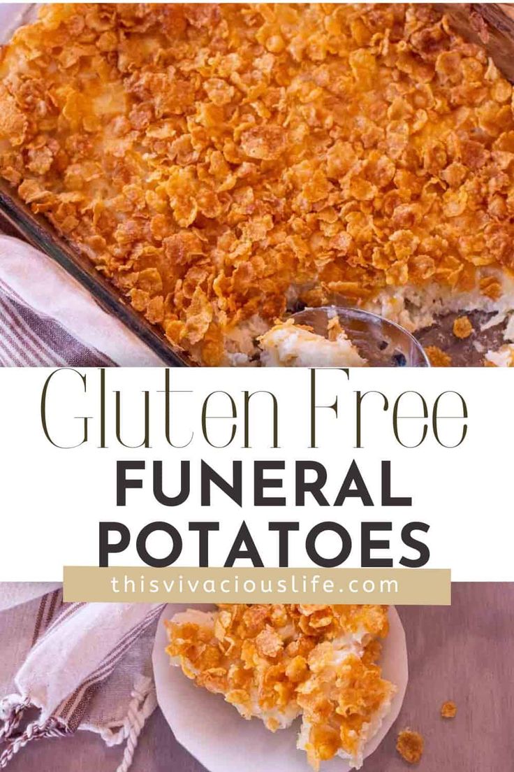 This family favorite side dish of gluten free funeral potatoes or cheesy potato casserole is one we have been enjoying for generations. Our Utah heritage comes with a long line of casserole making. Gluten Free Dairy Free Potato Casserole, Gluten Free Vegetables Recipes, Gluten Free Hashbrown Casserole Recipes, Gluten Free Dairy Free Cheesy Potatoes, Thanksgiving Recipes Side Dishes Gluten Free, Gluten Free Dinner Side Dishes, Gluten Free Breakfast Potatoes, Gluten Free Cheesy Potato Casserole, Thanksgiving Dishes Gluten Free