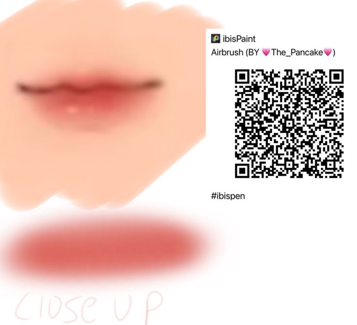 a close up of a person's lips with a qr code