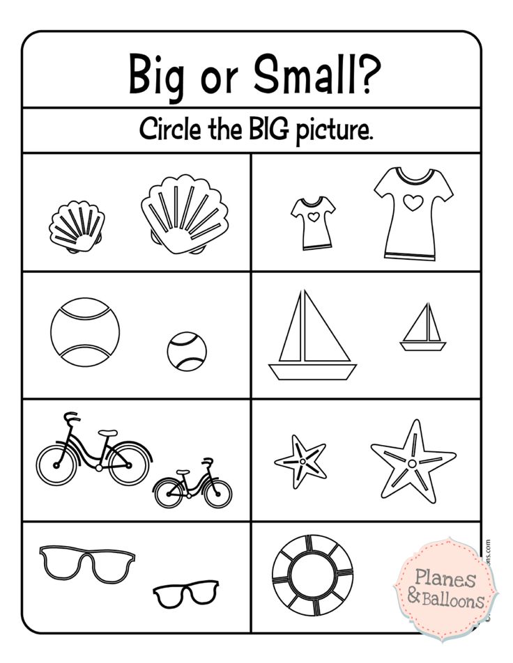 a printable worksheet for the big or small