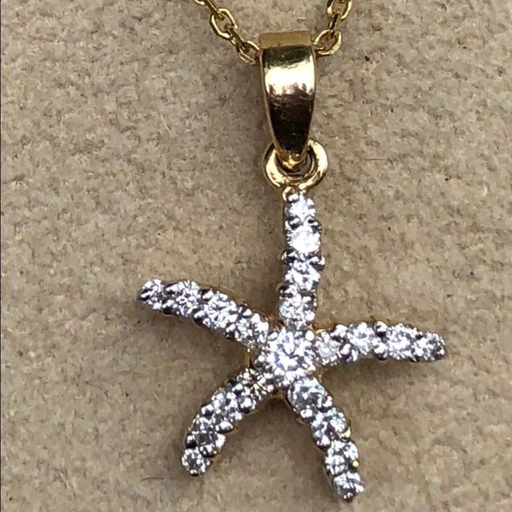 14kt Yellow Gold Swimming Starfish Pendant W/ .34 Ct’s Diamonds. This Is A Great Pieceto Weareveryday Or To Remind You Offavorite Times At The Beach. Starfish Are A Symbol Of Good Luck! Is From A Fine Jewelry Store In Key West. Was Listed For $1150. Selling Here For $695 Amazing Price! Genuine Diamonds Si1-Si2 Gh Color. Very Lively Diamonds. Also Available In Rose & White Gold. Last Three Pics Are White Gold Pendant Only In This Listing. Chain Is Not Included But Can Be Sold Separately. 14k Yellow Gold Starfish Jewelry, Elegant Starfish Charm Pendant Jewelry, Elegant Yellow Gold Necklace With Starfish Charm, Elegant Yellow Gold Necklaces With Starfish Charm, Elegant Pendant With Starfish Charm, Luxury Starfish-shaped Jewelry Gift, Elegant Starfish Charm Jewelry For Anniversary, Elegant Yellow Gold Starfish Necklace, Elegant Jewelry With Starfish Charm