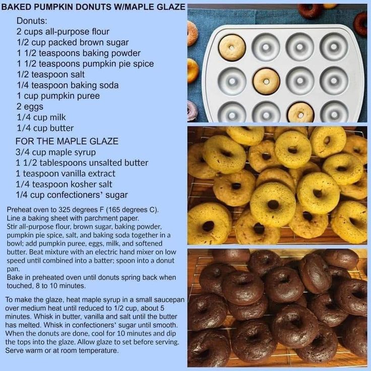 an advertisement for baked vanilla doughnuts with instructions on how to bake them