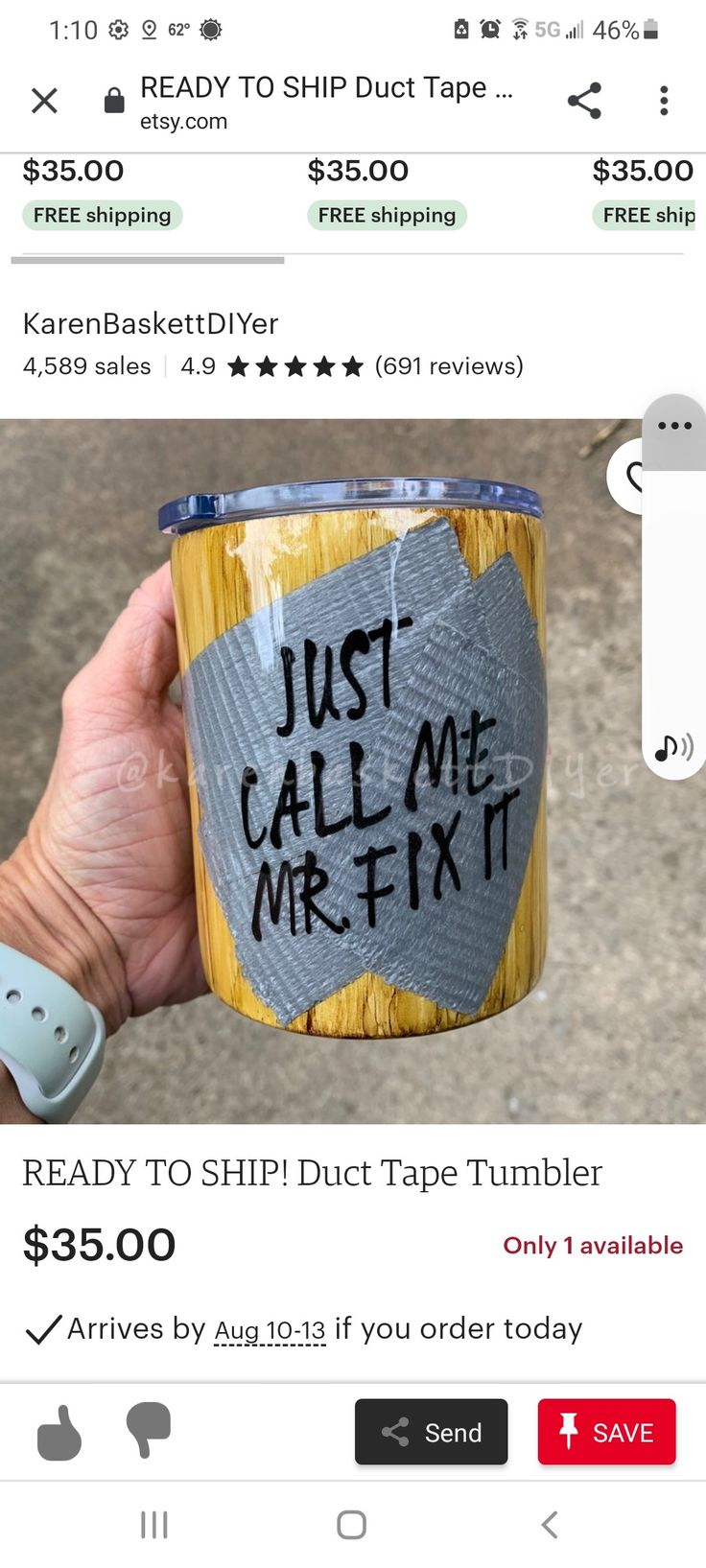 someone is holding up a cup with the words just call me mr fix on it