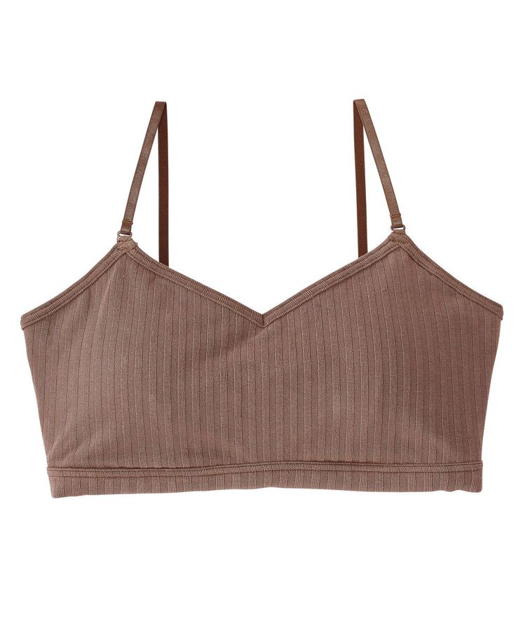 A bralette with cups with a cute, fashionable back. It has no wires, giving it a light and easy fir. It's made with highly elastic rib material, and has a insert pads for ease of use. The back is wide open, giving it a fashionable look. This piece places particular care in appearance. It can be worn over a top or used to show off some skin with your everyday wardrobe.-Size-[S]Over Bust 72-80cm[M]Over Bust 79-87cm[L]Over Bust 86-94cm-Details and Fabric-Polyester/Nylon/PolyurethaneRemovable Paddin Seamless Everyday Bra For Summer, Seamless Everyday Bra, Summer No-show Bra With Removable Pads, Fitted Seamless Brown Bra, Everyday Stretch Bra With Padded Cups, Stretch Bra For Everyday Spring Use, Everyday Summer Bra With Built-in Bra, Everyday Summer Bra With Built-in Support, Everyday Stretch Bra With Adjustable Straps