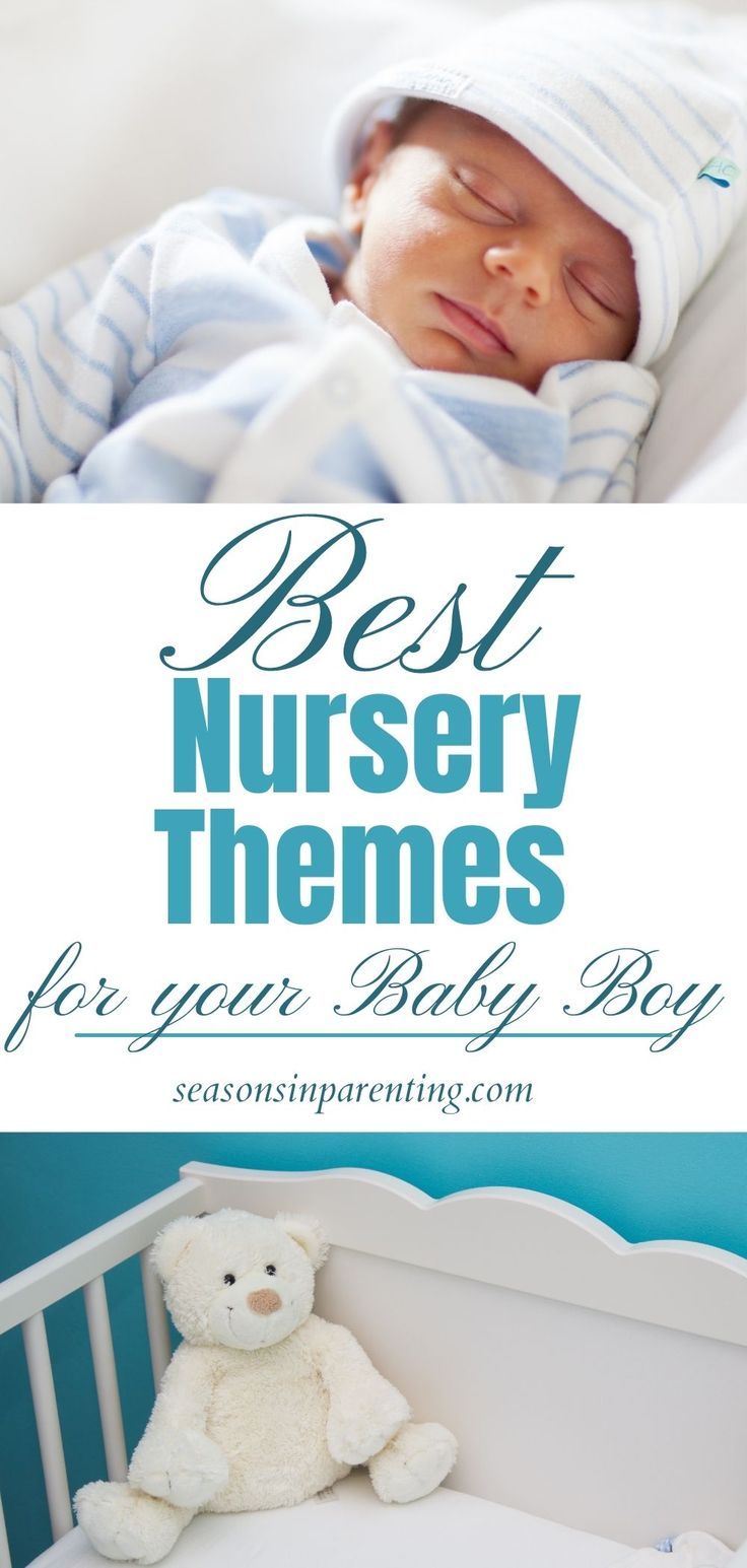 a baby is sleeping in his crib with the words best nursery themes for your baby boy