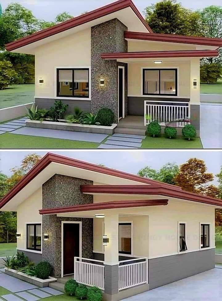 two pictures of the same house in different stages of construction