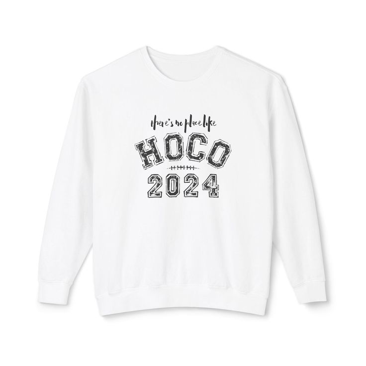 Celebrate homecoming in style with our Comfort Colors Sweatshirt featuring the playful phrase "There's No Place Like HoCo." This cozy sweatshirt combines the classic Comfort Colors quality with a design that captures the excitement and spirit of homecoming. Perfect for showing off your school pride, this sweatshirt is ideal for pep rallies, football games, or just lounging around while reminiscing about your high school or college days. With its soft fabric and relaxed fit, this sweatshirt is a must-have for anyone looking to blend comfort with a touch of nostalgia. .: 100% ring-spun cotton .: Light fabric (6.4 oz/yd² (217 g/m .: Relaxed fit .: Sewn-in twill label College Days, Comfort Colors Sweatshirt, School Pride, Cozy Sweatshirts, Football Games, Comfort Colors, Soft Fabric, San Jose, Light Fabric