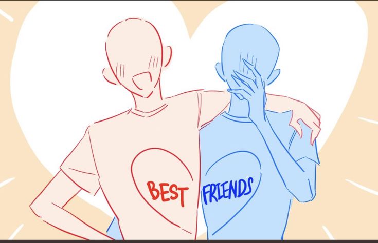 two people standing next to each other with the words best friend written on their shirts