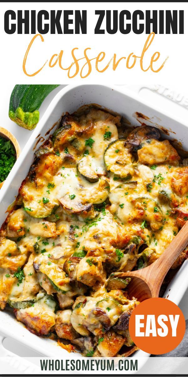 Chicken Zucchini Casserole Healthy Chicken Casseroles, Chicken Zucchini Recipes, Broccoli Casseroles, Simple Casseroles, Chicken Zucchini Bake, Chicken Zucchini Casserole, Healthy Chicken Casserole, Zucchini Casserole Recipes, Easy Low Carb Meals