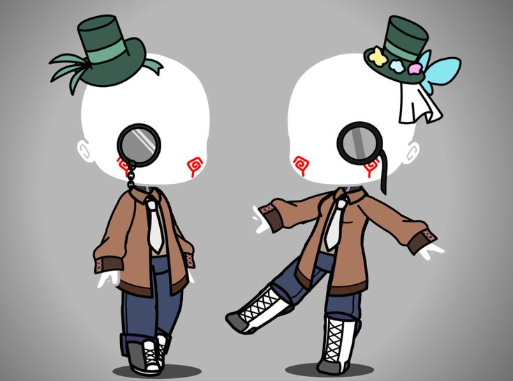 two cartoon characters are looking at each other through magnifying glasses, with one person wearing a top hat and the other holding an umbrella