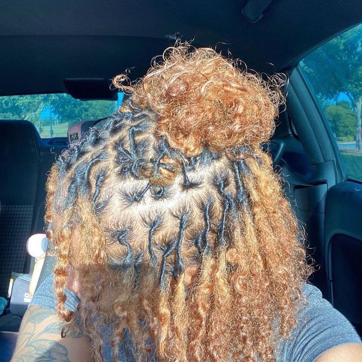 Natural Locs Dyed, Curly Natural Locs, Ways To Style Starter Locs, Started Locs Styles Women, Stater Locs Hairstyles, Short Natural Locs, Locs On Curly Hair, Starter Loc Hairstyles For Women, Starter Coil Locs