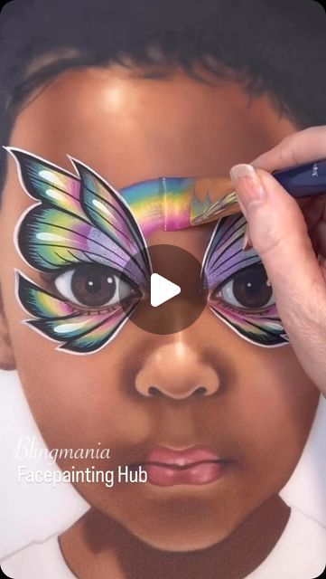 Face Painting Tutorials Step By Step, Face Painting Booth, Fairy Face Paint, Paint Makeup, Face Painting Tutorials, Painting Practice, Face Paint Makeup, Facepainting Ideas, Purple Ribbon