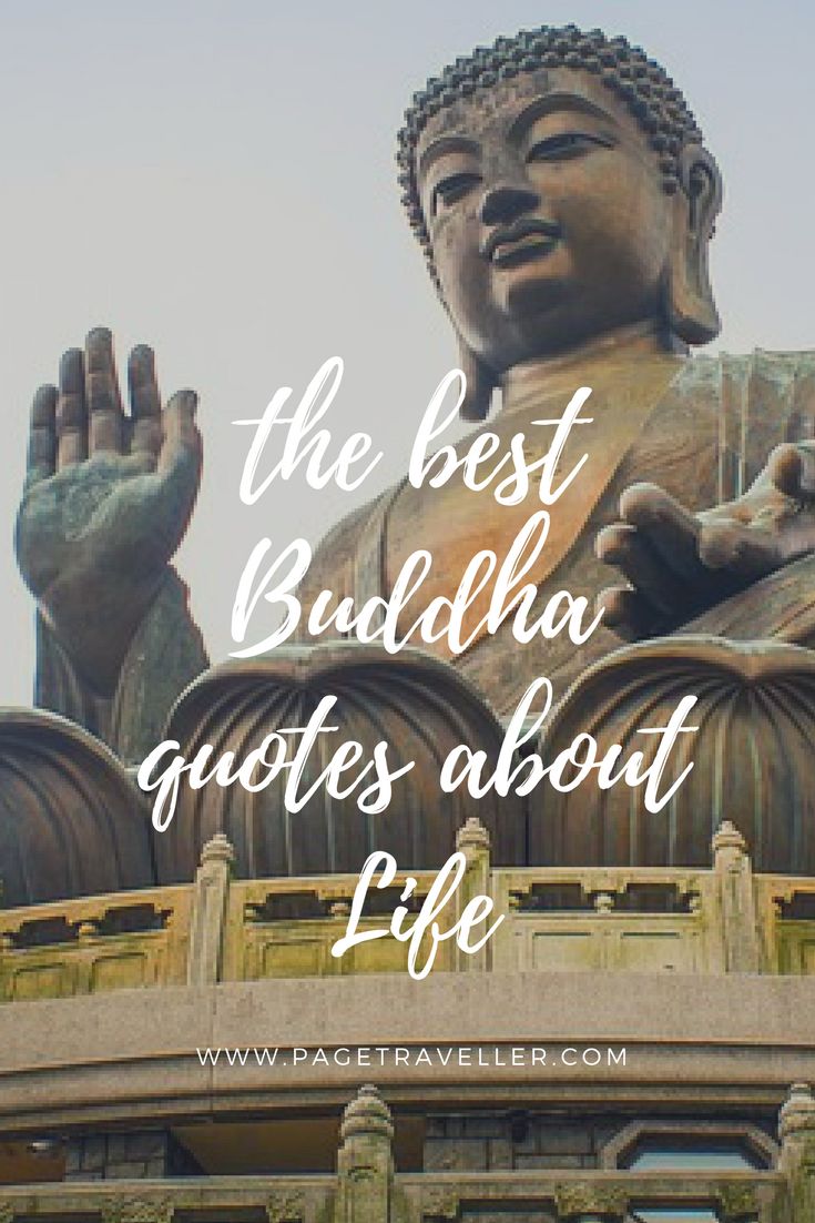 buddha statue with the words, the best buddha quotes about life on top of it