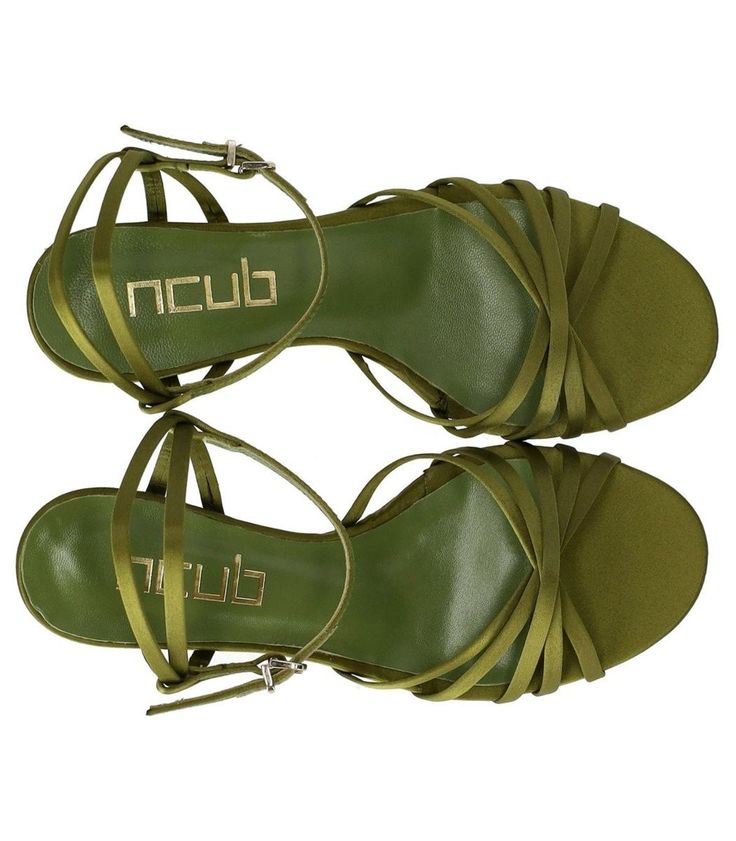 Mamy sandal by Ncub made of green satin. Crossed straps on the front, padded insole in soft leather and ankle strap closure. Leather sole with hourglass heel. Heel height: 6 cm.Gender: WomenMaterial: SATINColor: GREENMade in: ITProduct ID: MAMY37*Import tax/duty will be calculated at checkout (If applicable) Green High Heel Sandals For Evening, Green Heel Strap Sandals For Evening, Evening Green Sandals With Heel Strap, Green Evening Sandals With Heel Strap, Green Evening Sandals With Wrapped Heel, Green Open Heel Evening Heels, Formal Green Sandals With Padded Heel, Evening Green Heels With Heel Strap, Green Evening Heels With Heel Strap