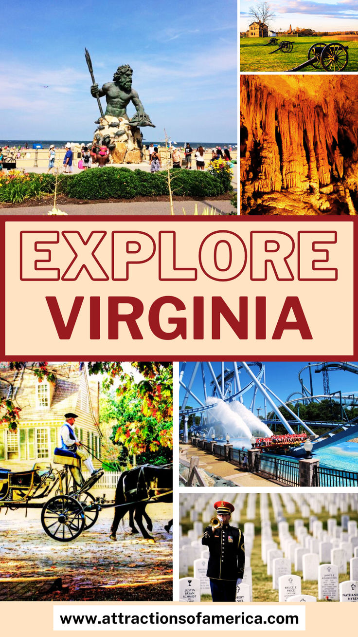 the cover of an explorare virginia book with pictures of various places and people