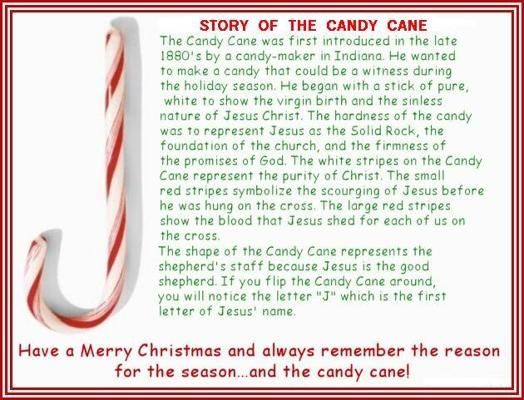 a candy cane with the words story of the candy cane