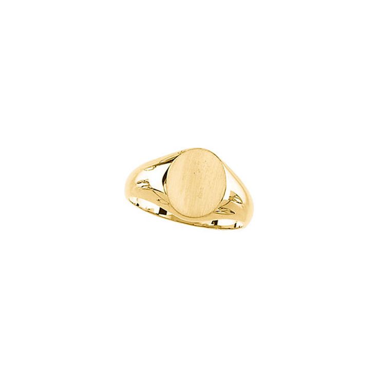 The perfect way to add a personal touch to any jewelry box, the signet ring looks even better engraved than it does plain, and it's the sort of piece that has instant heirloom potential. 11mm by 10mm. 10k gold. Oval Signet Ring, Gold Signet Ring, Signet Ring, 10k Gold, Jewelry Box, 18k Gold, Ring Size, Fine Jewelry, Ring