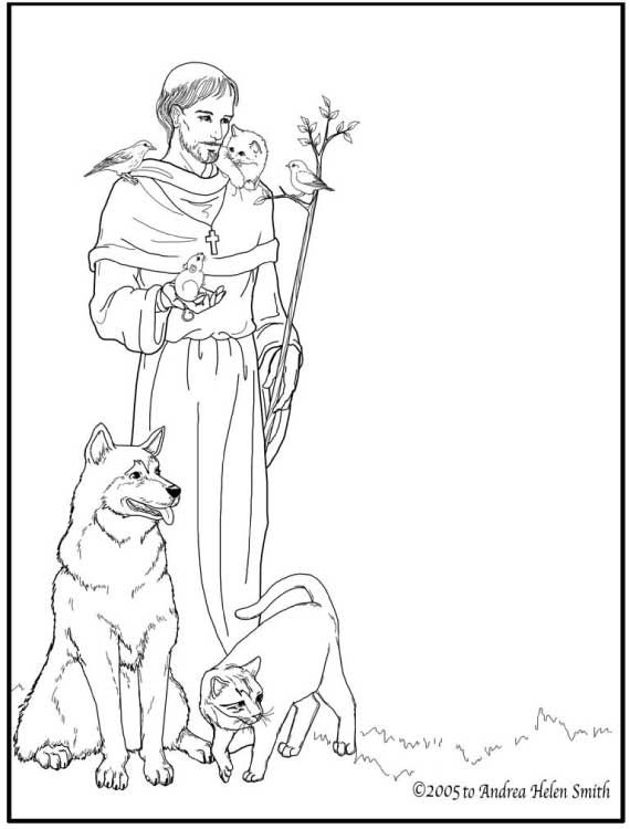 jesus and his animals coloring page