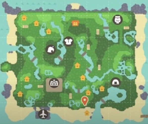 an image of a map with animals and houses on it's sides, including the island