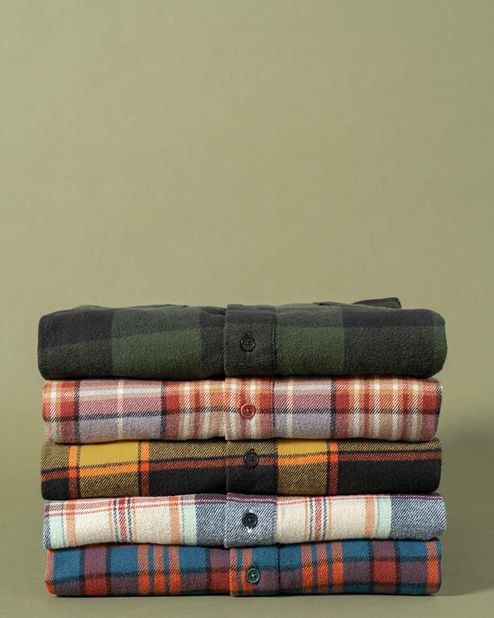 Details Cloud nine soft. Our best-selling flannel is back and meticulously crafted with our signature brushed fabric and sustainable corozo buttons. Not to name drop, but it's been featured by publications like Rolling Stone, Business Insider, and The Good Trade — so it's got some street cred. 60% organic cotton, 40% recycled polyester Brushed flannel twill Long-sleeve button down with dual flap pockets at chest and shirt tail hemline. Models are wearing a size M Machine wash cold, lay flat to d Cheap Cotton Flannel Shirt For Work, Cheap Long Sleeve Flannel Shirt For Outdoors, Cheap Flannel Shirt With Snap Buttons For Workwear, Cheap Trendy Blue Flannel Shirt, Affordable Long Sleeve Flannel Shirt, Cheap Long Sleeve Flannel Shirt, Cheap Fall Flannel Workwear Shirt, Cheap Classic Collared Flannel Shirt, Luxury Classic Button-up Flannel Shirt