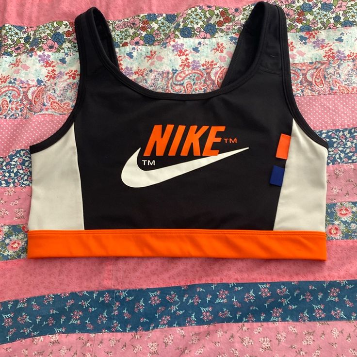 Nwot Nike Sports Bra. Never Worn, No Rips Or Pilling! Orange Athleisure Tops For Sports, Orange Go-dry Activewear For Gym, Casual Orange Sports Bra For Gym, Sporty Orange Top For Sports Events, Fitted Orange Sports Bra For Gym, Sporty Orange Tops For Sports Events, Casual Orange Moisture-wicking Activewear, Orange Casual Moisture-wicking Activewear, Orange Moisture-wicking Casual Activewear