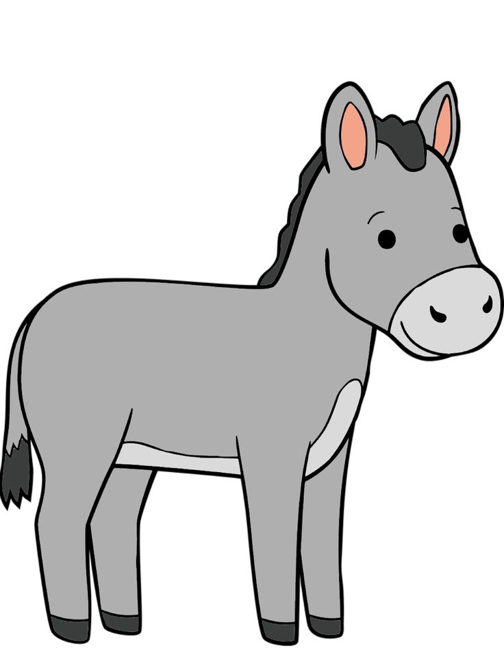 a cartoon donkey standing in front of a white background