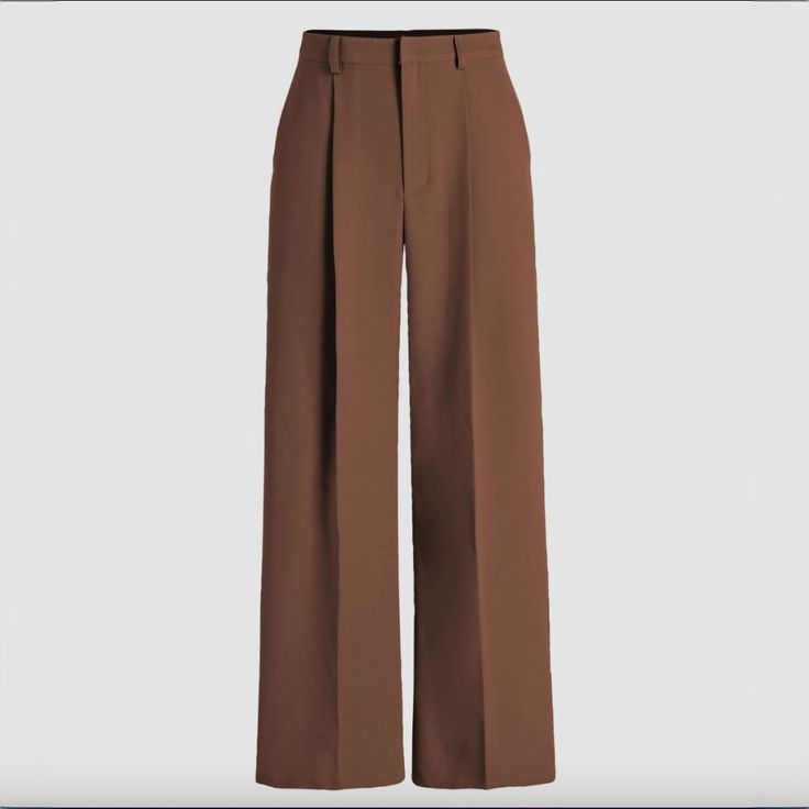 Brand New, Never Worn Brown High Waisted Pleated Trousers From Cider. Great Quality And Super Comfortable, I Just Ordered The Wrong Size By Accident And Missed The Return Window! Amazing And Versatile Pants For Work Or Play. These Will Be A Perfect Pant For The Upcoming Transitional Season. In Seam: 28in Size: S, 2 Original Price: $20 ----- Tags: Trousers, Pants, Pleated, Brown, Chocolate, Work Attire, Business Casual, Travel, Wide-Leg, Loose Fit, High-Waisted, Chic, New York City, Princess Poll Straight Trousers Women, High Waist Pants For Women, Brown Work Outfits, Business Student Outfits, Brown Trousers Women, Ddlc Outfits, Brown Loose Pants, Brown Pants For Women, Brown Wide Leg Trousers Outfit