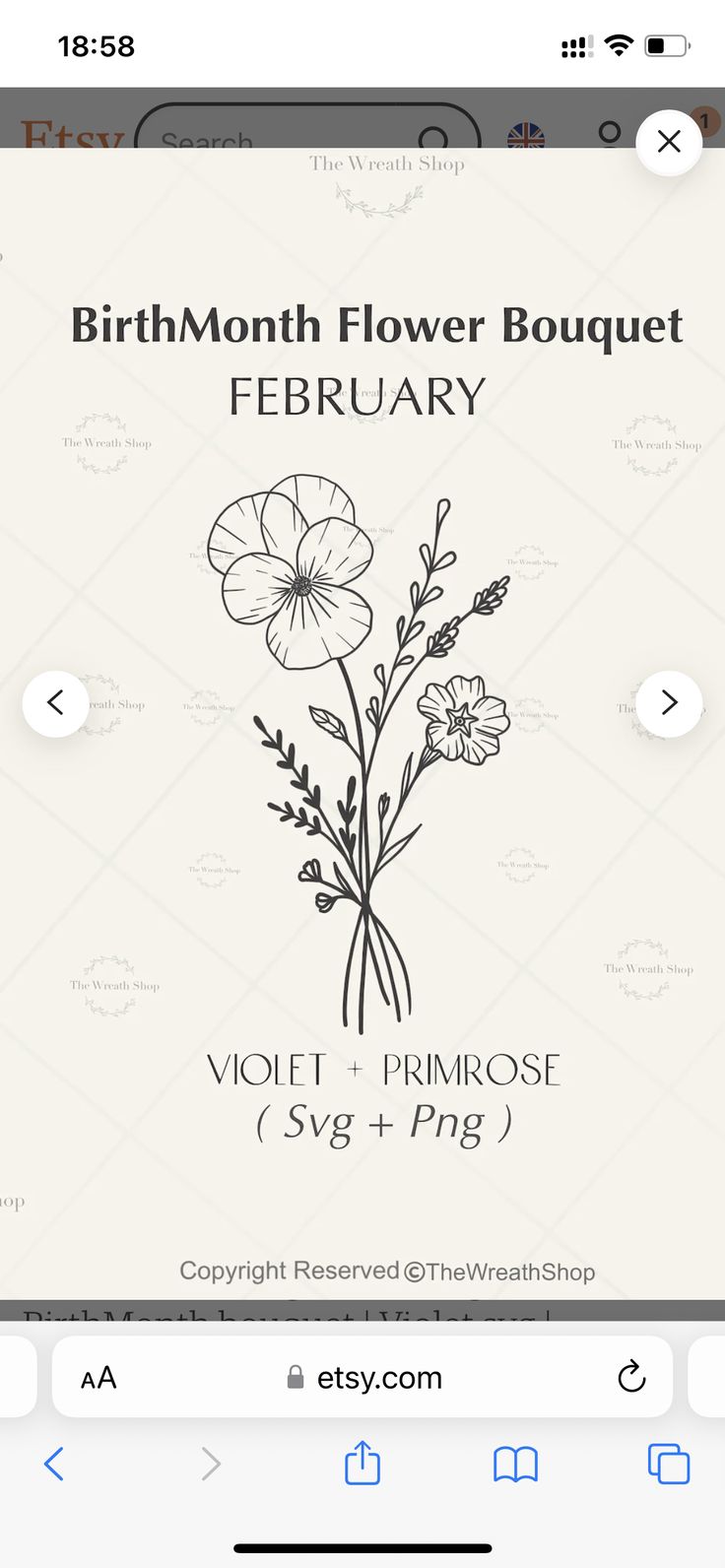 the birth flower bouquet is displayed on an iphone screen, and it's time to start