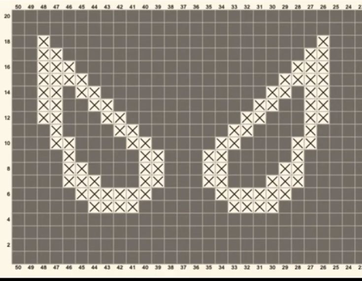 the cross stitch pattern is shown in grey and white