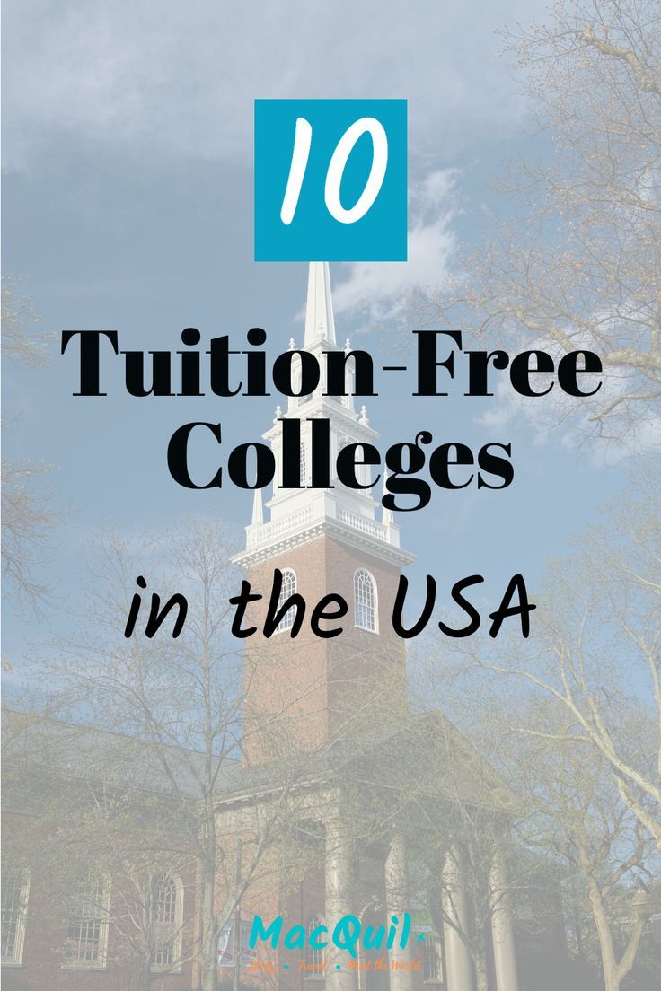 the top ten free college in the usa with text overlaying it that reads, 10