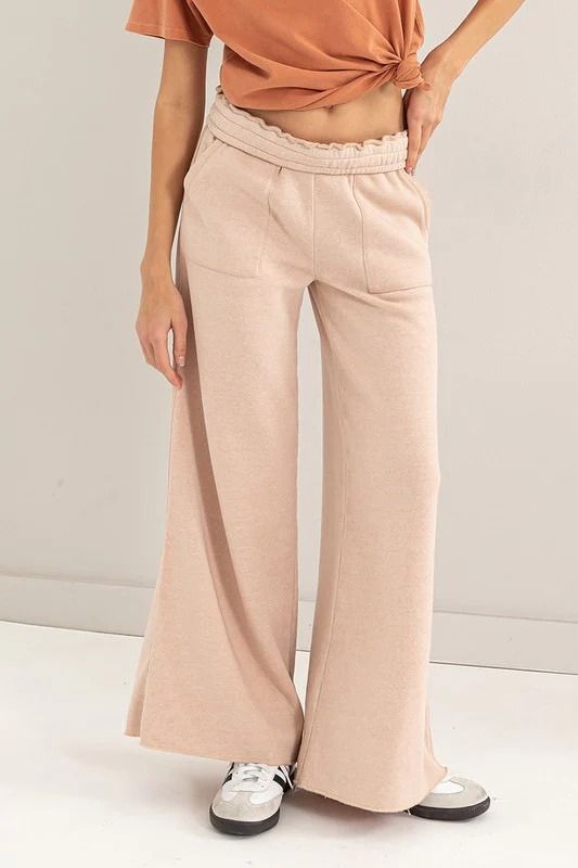 High Rise Wide Leg Drawstring Pants – Lilac East Baggy Wide-leg Leisure Bottoms, Wide-leg Lounge Pants With Drawstring, Comfortable Straight Leg Bottoms With Drawstring, Leisure Solid Wide Leg Pants With Pockets, Leisure Solid Color Wide Leg Pants With Pockets, Solid Wide Leg Pants For Leisure, Leisure Wide Leg Trousers, Leisure Drawstring Bottoms For Fall, Relaxed Fit High Waist Loungewear Bottoms