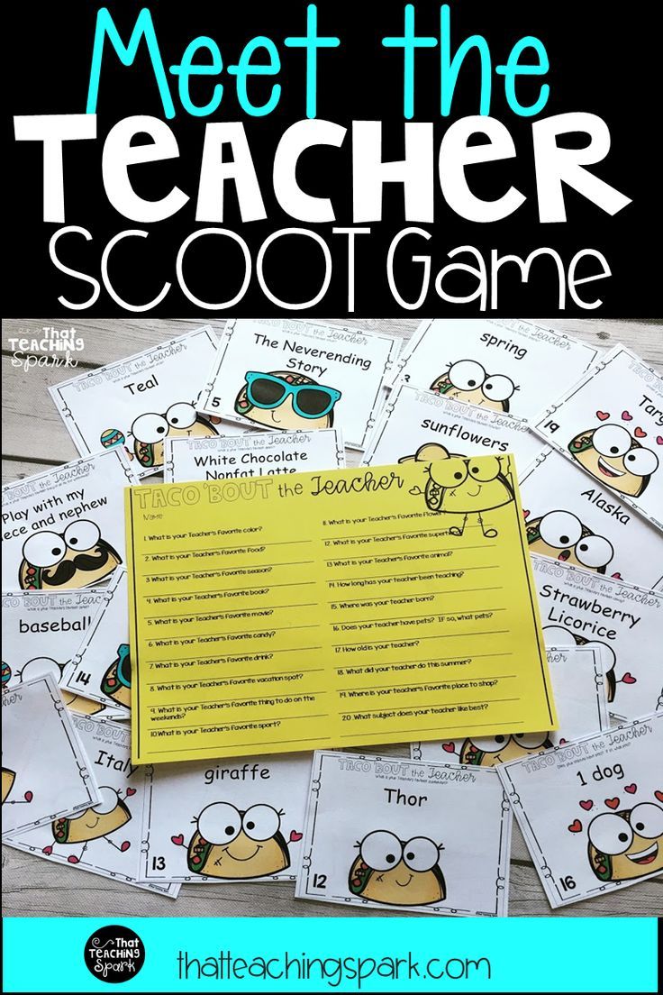 meet the teacher scoot game with pictures and text