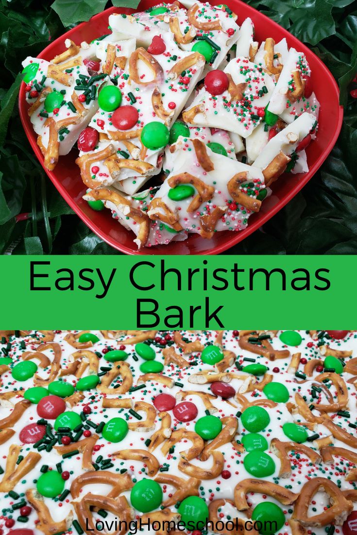 easy christmas bark recipe with pretzels and candy