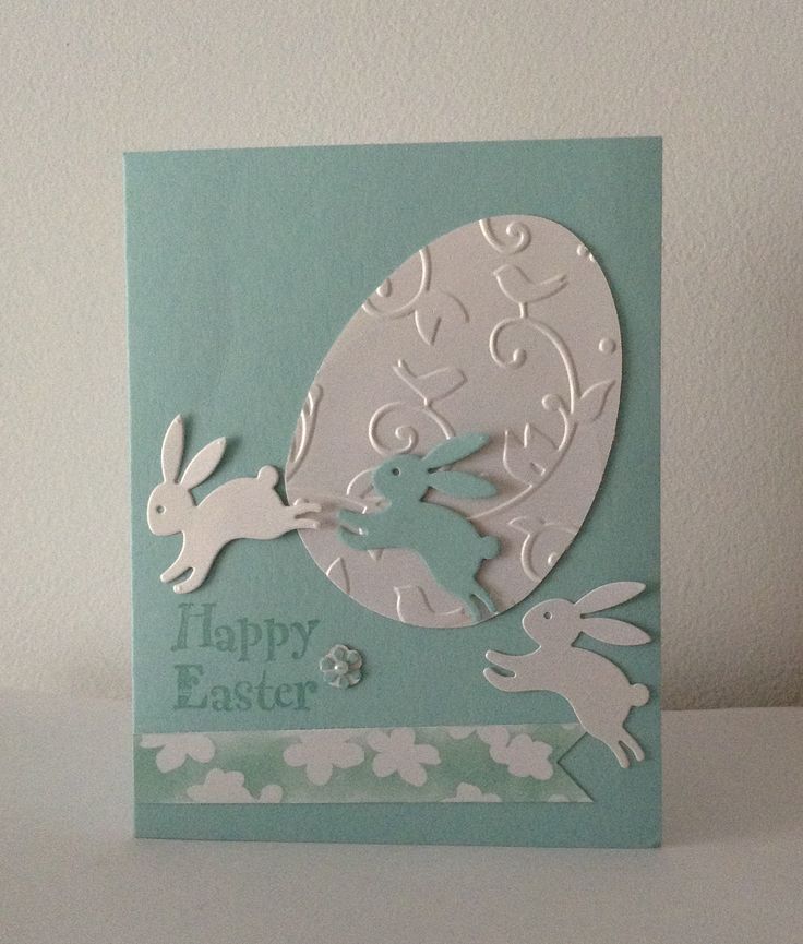 a card with an easter bunny and rabbit on it