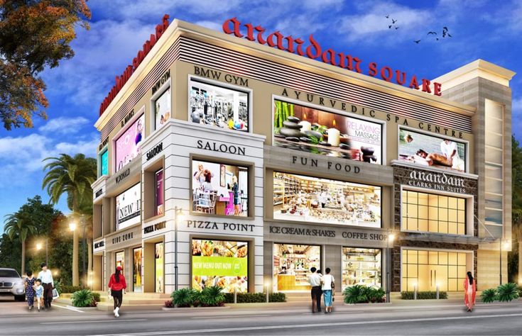 an artist's rendering of the exterior of a store