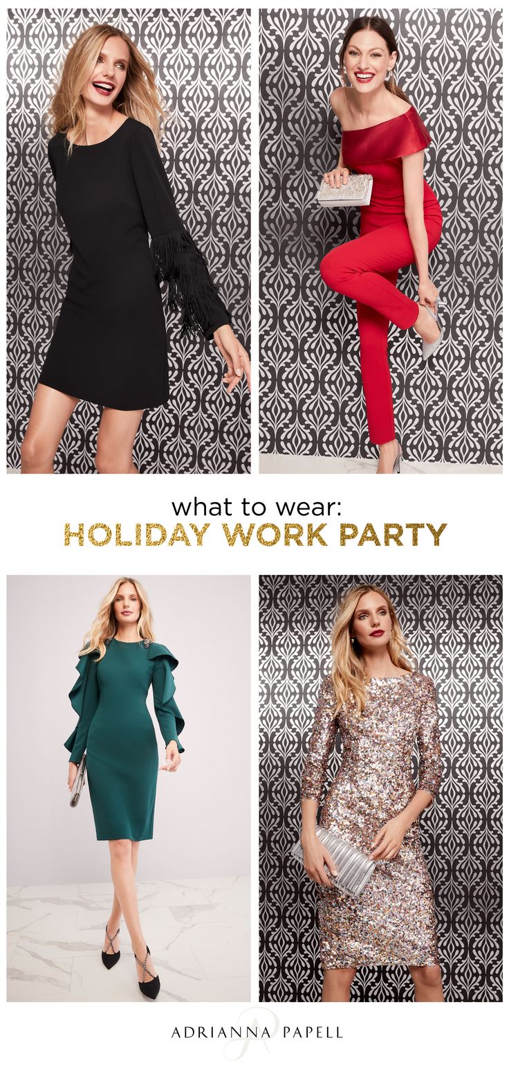 Shop more dresses for your upcoming holiday work party! Formal Christmas Party Dresses, Christmas Professional Outfit, Designer Holiday Outfits, Holiday Dresses Party, Holiday Party Dresses For Women Over 40, Cocktail Dress Holiday Parties, Elegant Holiday Dresses Classy, Cocktail Dress Casino Night, Holiday Dresses Classy Party