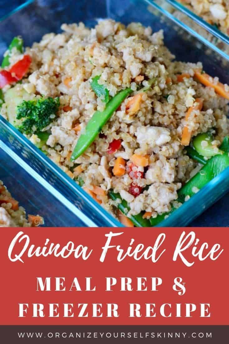 quinoa fried rice meal prepped and freezer recipe