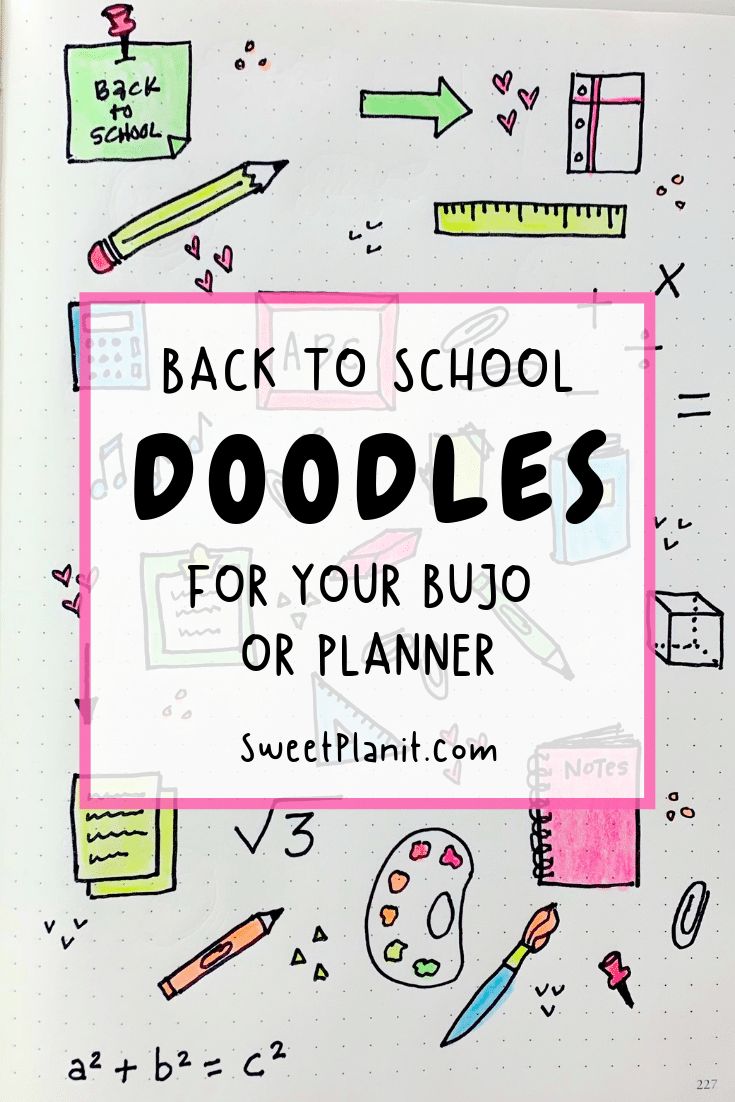 back to school doodles for your bujo or planner