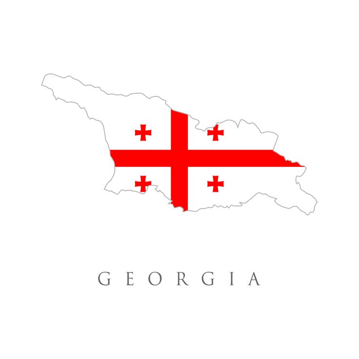 the state of georgia in red and white with a cross on it's map