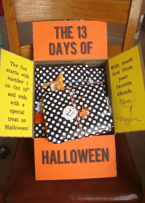 a chair that has been decorated to look like it is in the 13th days of halloween