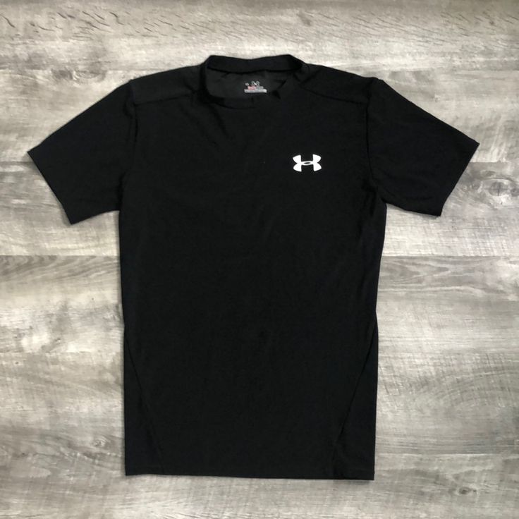 Youth Under Armour Compression Tee. Youth Large. Heat Gear, 82% Polyester / 18% Elastane. Never Worn But Does Not Have Original Tag... In Excellent Condition!! Come From A Smoke And Pet Free Home. Black Athleisure Shirt For Sports, Under Armour Compression Shirt, Black Crew Neck Sports Top, Black Crew Neck Shirt For Sports, Black Sporty Short Sleeve Shirt, Under Armour Black Athleisure Tops, Black Moisture-wicking Graphic Tee, Casual Fitted Under Armour Tops, Under Armour Short Sleeve Casual Activewear