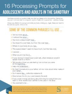 16 Processing Prompts for Adolescents & Adults – Sandtray Suite Sand Tray Therapy Prompts, Sandtray Prompts, Sandplay Therapy, Sandtray Therapy, Sand Therapy, Sand Tray Therapy, Play Therapy Room, Play Therapy Activities, Counseling Tools