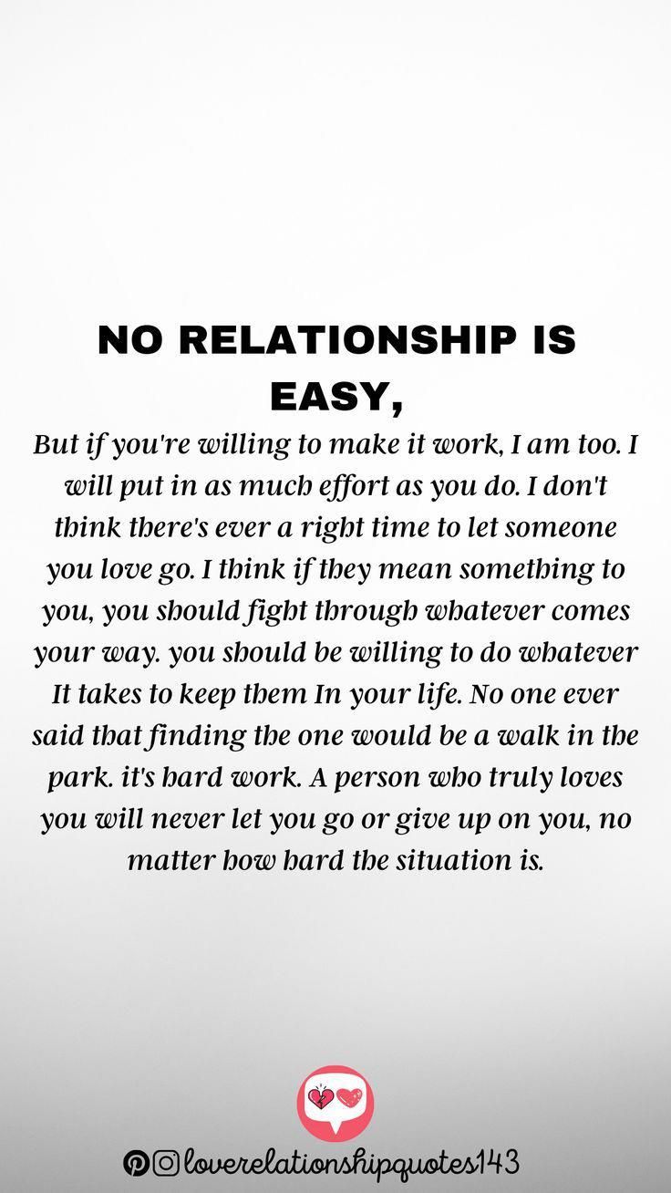 an image with the words no relationship is easy