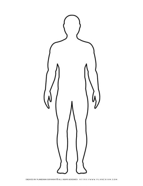 the outline of a man's body in black and white